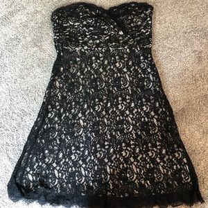 Sweetheart black lace cocktail dress